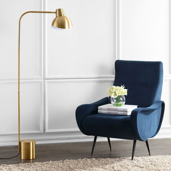 Safavieh Violetta Modern Angled 57.5 in. H Floor Lamp, Brass Gold