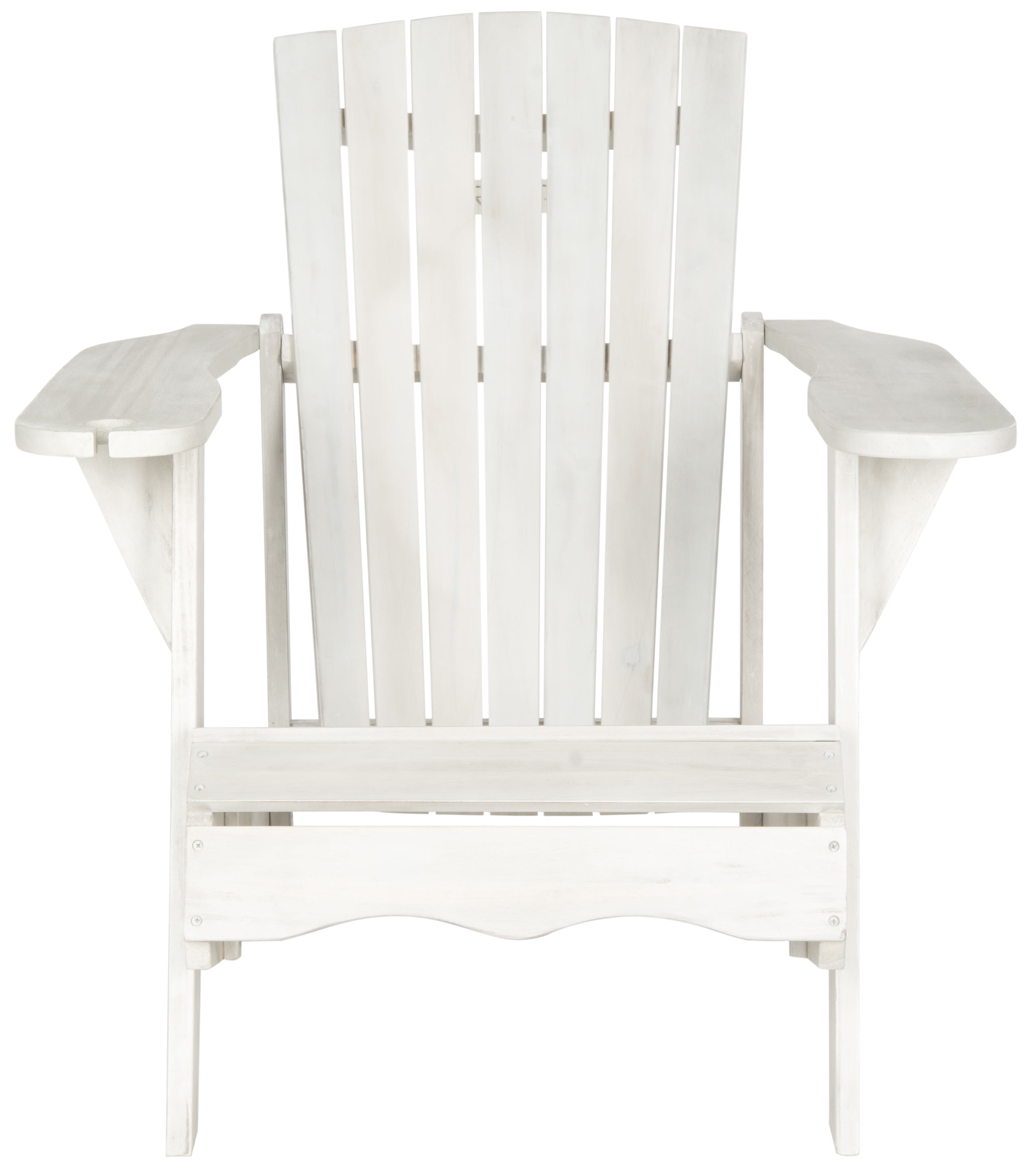Safavieh Vista Outdoor Adirondack Chair w/ Wine Glass Holder - White
