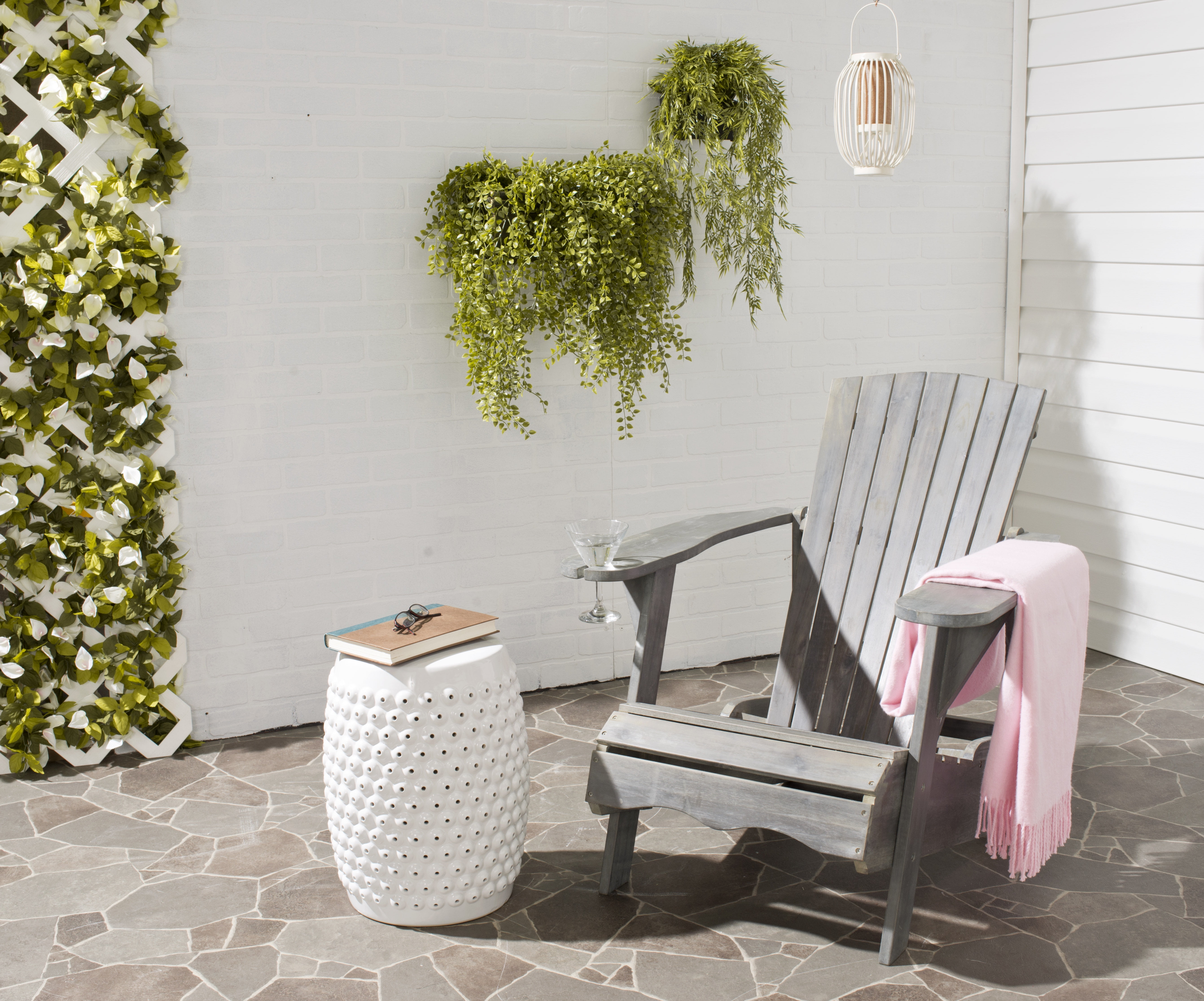 Safavieh Vista Outdoor Contemporary Adirondack Chair Ash Gray