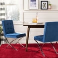 thumbnail image 1 of Safavieh Walsh Modern Glam X-Legs Tufted Side Chair, 1 of 13