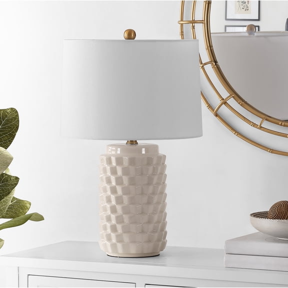Safavieh Weldon 22.5 in. Textured Ceramic Table Lamp, Ivory