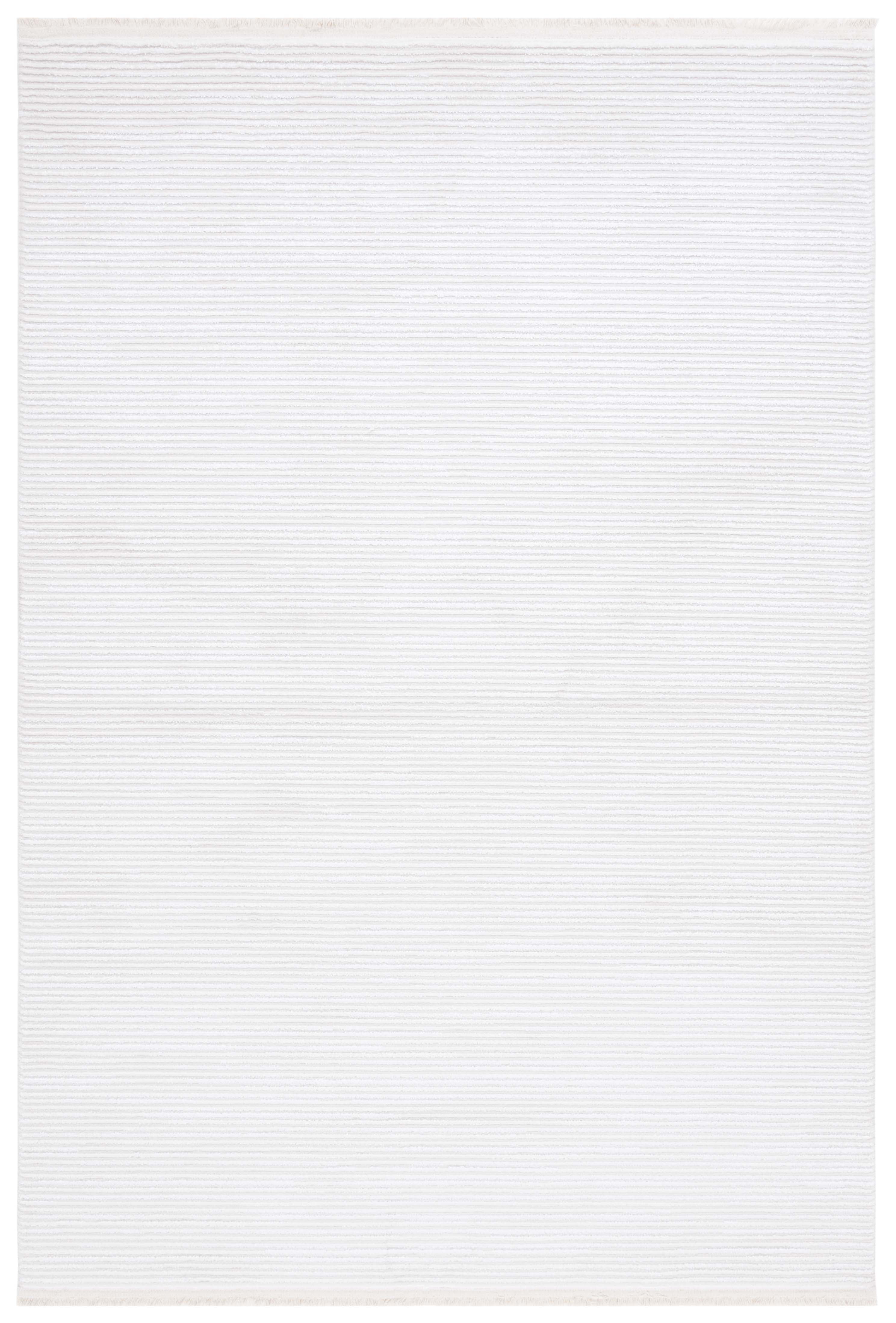 Ivory Hand-Knotted Synthetic Area Rug, 5'3" x 7'6"