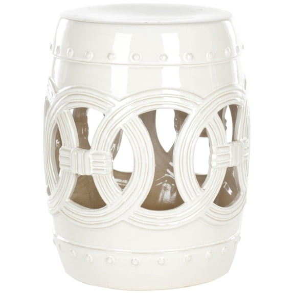 Double Coin Garden Stool Antique White