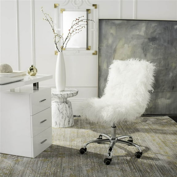 Safavieh Whitney Faux Sheepskin Swivel Office Chair