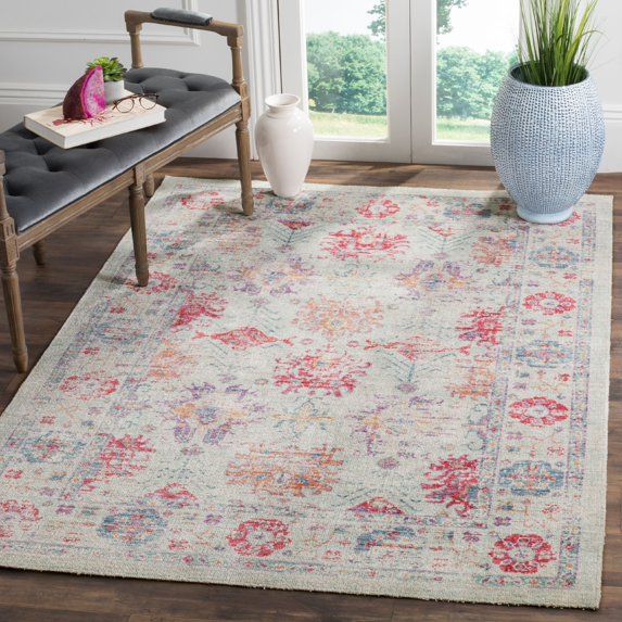 SAFAVIEH Windsor Collection WDS309D Ivory / Fuchsia Rug