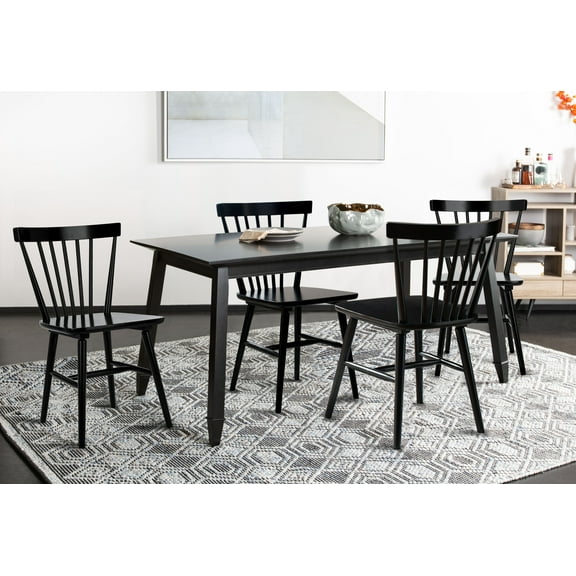 Safavieh Winona Scandinavian Wood Dining Side Chairs, Black (Set of 4)
