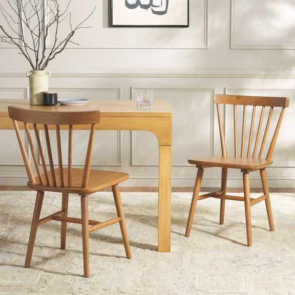 Safavieh Winona Scandinavian Wood Dining Side Chairs, Honey (Set of 2)