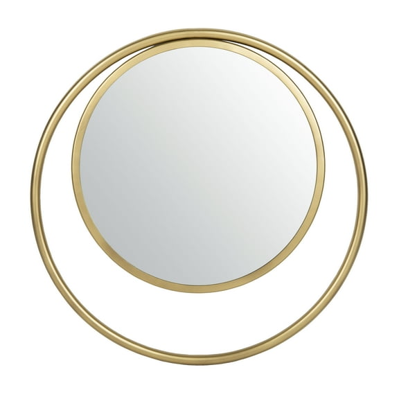 Safavieh Wonder 23 in. Classic Solid Round Mirror, Brushed Brass