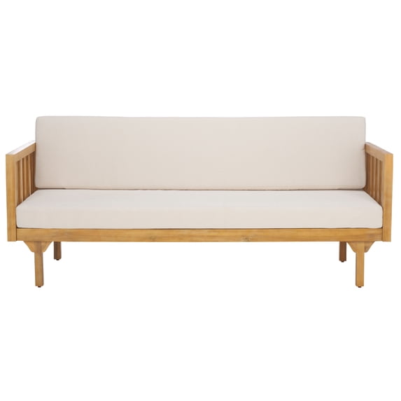 Safavieh Wood Traditional Outdoor Daybed, Oak/Cream