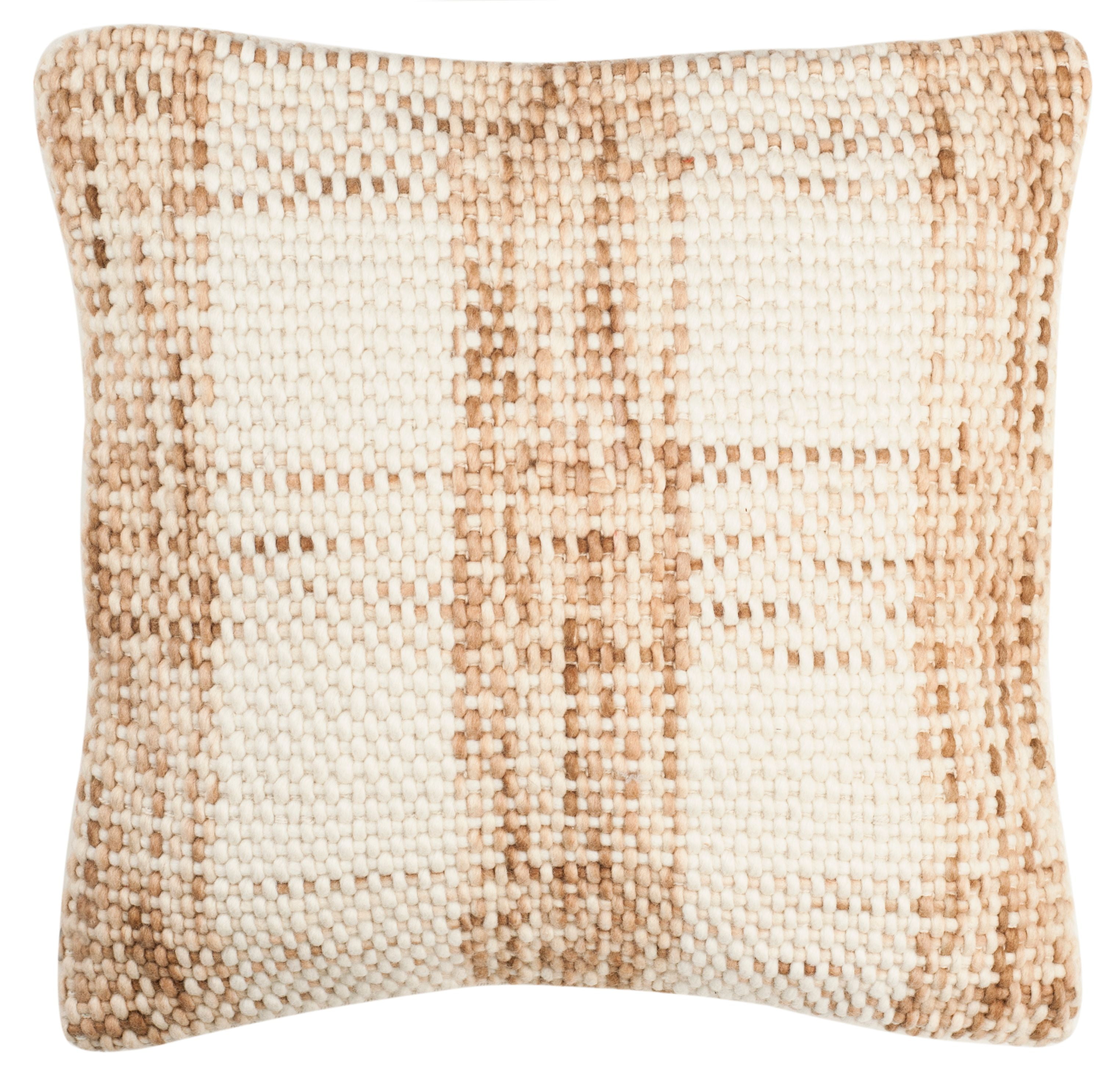 Eggshell Blend Square Woven Plaid 21" Decorative Pillow