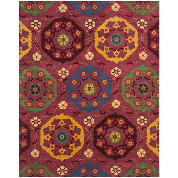 Transitional Rug - Wyndham -Red/Multi-Color:Red/Multi,Design:Transitional,Shape:Rectangle,Size:10'L x 8' W