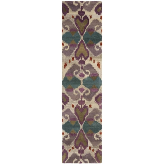 Traditional Rug - Wyndham Wool Pile -Ivory/Multi-Color:Ivory/Multi,Design:Traditional,Shape:Runner,Size:9'L x 2'3" W