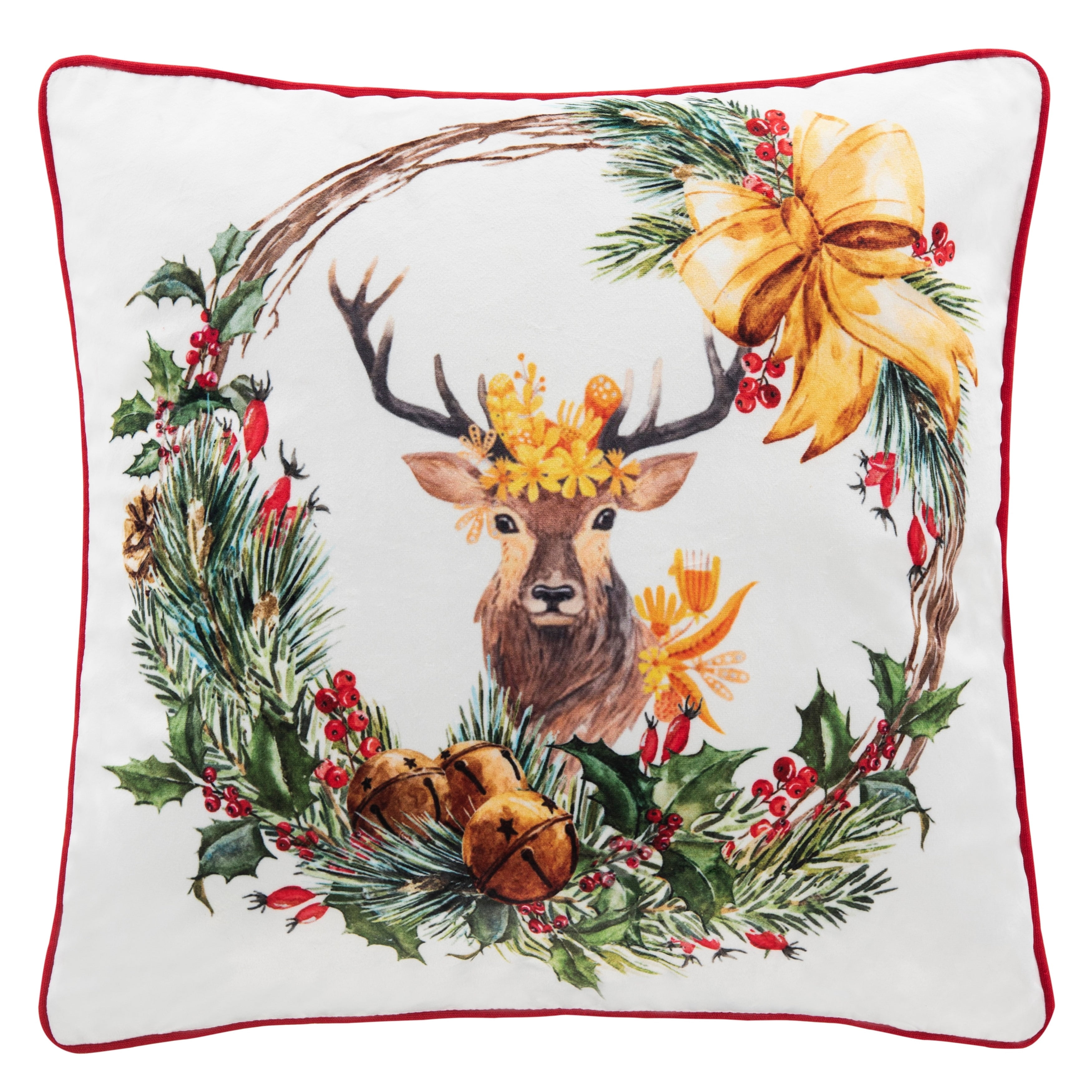 Safavieh Yari Floral Decorative Pillow, 18" x 18", Grey/Gold