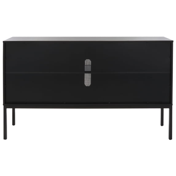 Safavieh Zadie 2 Shelf Rattan Sideboard - 54 in. W x 15 in. D x 33 in. H Black