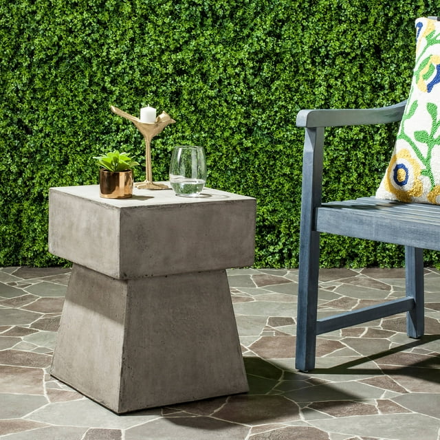 Safavieh Zen Mushroom Outdoor Concrete Accent Table Dark Grey