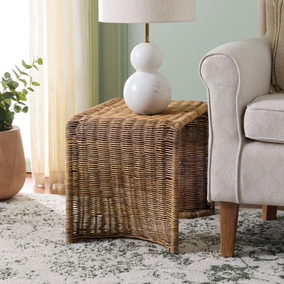 Safavieh Zendy Morden Rattan End Table, Honey Brown Wash