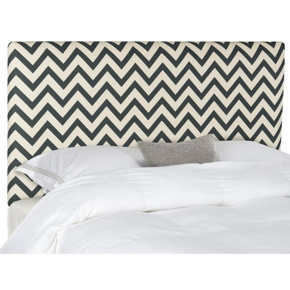 Safavieh Ziggy Chevron Stripes Upholstered Headboard, Queen, Navy/White Zig Zag