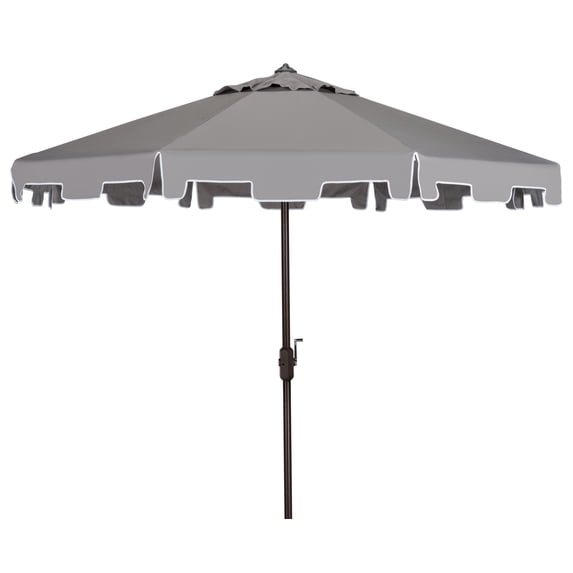 Safavieh Zimmerman 9' Market Crank UV Resistant Patio Umbrella, Grey