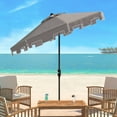 thumbnail image 1 of Safavieh Zimmerman 9' Market Crank UV Resistant Patio Umbrella, Grey, 1 of 8
