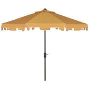 Safavieh Zimmerman 9' Market Crank UV Resistant Umbrella, Yellow/White