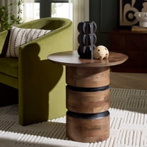 Safavieh Zorro Modern Wood Round End Table, Walnut