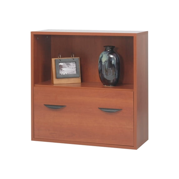 Safco 1 Drawers Lateral Filing Cabinet, Cherry