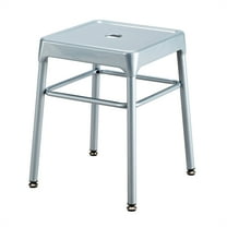 Safco 18" Nylon Steel Backless Guest Stool in Silver
