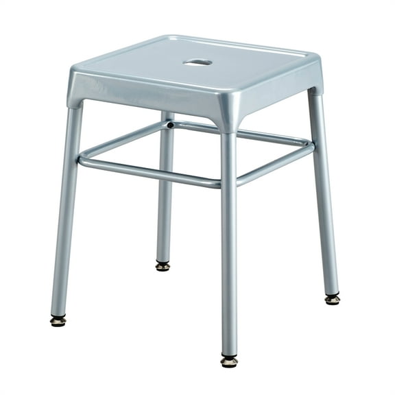 Safco 18" Nylon Steel Backless Guest Stool in Silver