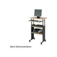 thumbnail image 1 of Safco MÜV Standing Height Adjustable Wood Workstation in Medium Oak, 1 of 2