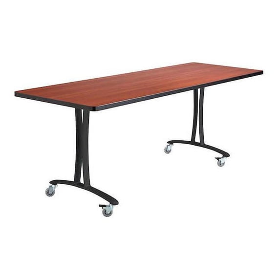 Safco 2096CYBL Rumba Table Leg with Casters - Cherry & Black - 29 x 72 x 24 in.
