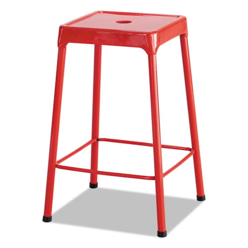 Bright Red 25" Steel Industrial Stool