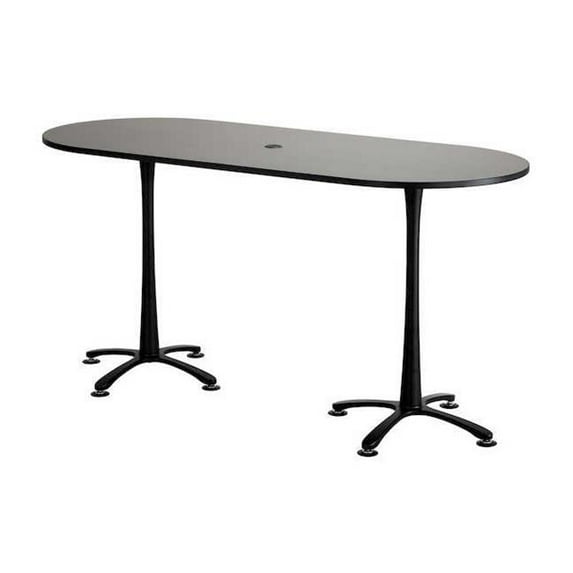 Safco 2551ANBL Cha-Cha Racetrack Bistro-Height Table, Asian Night & Black - 42 x 84 x 36 in.