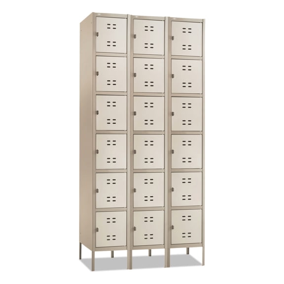Safco 3-Column Box Locker, 36"W x 18"D x 78"H, Two-Tone