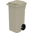 thumbnail image 1 of Safco 32 Gallon Plastic Step-On Receptacle 32 gal Capacity - Foot Pedal, Lightweight, Easy to Clean, Handle, Wheels, Mobility - 37" Height x 21.3" Width x 20" Depth - Plastic - Tan - 1 Carton, 1 of 5