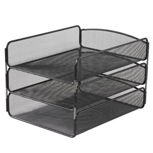 Safco 3271BL Onyx Triple Tray Organizer in Black