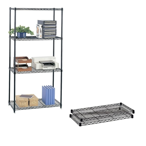 Safco Commercial Extra 2-Shelf Metal Shelf 36 Black 5243BL