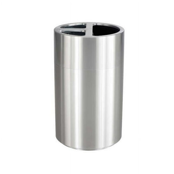 Safco 40 gal Triple Recycling Receptacle - Stainless Steel