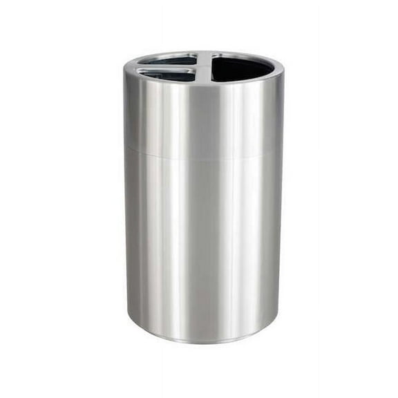 Safco 40 gal Triple Recycling Receptacle - Stainless Steel
