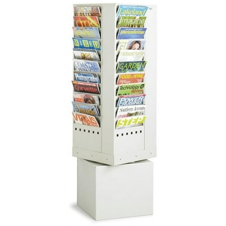 Safco 44 Pockets Steel Rotary Magazine Rack
