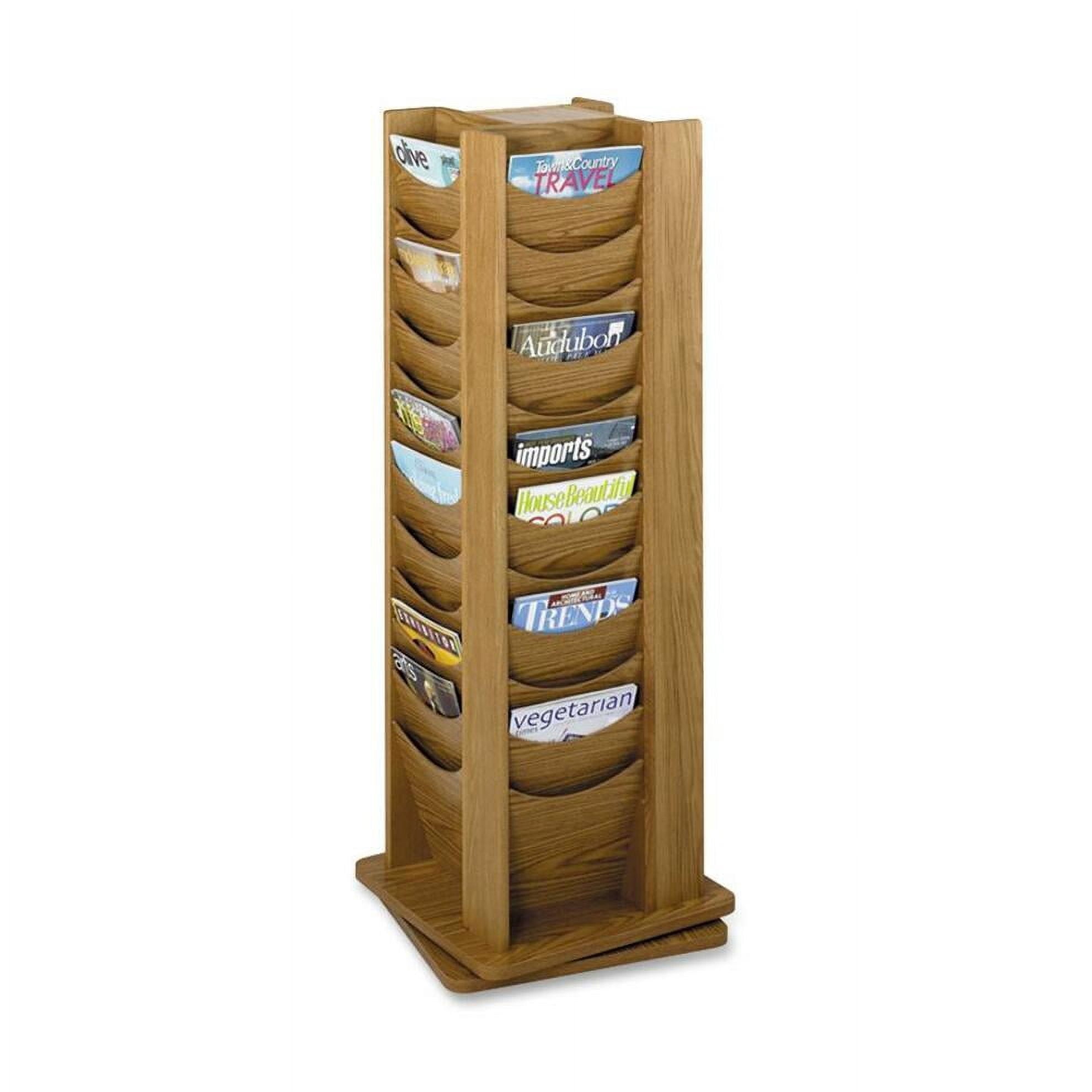 Walmart Display Racks Safco 48-Pocket Solid Wood Rotating Display Rack - Walmart.com