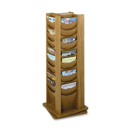Safco 48-Pocket Solid Wood Rotating Display Rack