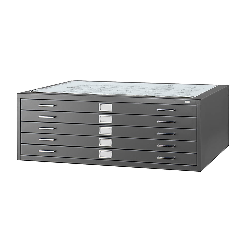 Safco Sleek 5-Drawer Steel Flat File Cabinet in Black