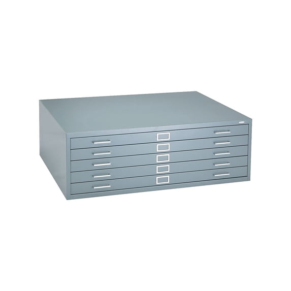 Safco 5 Drawer Flat Files Metal Cabinet for 30" x 42" Files in Gray