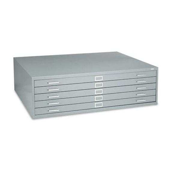Safco 5 Drawer Metal Flat Files Cabinet for 36" x 48" Documents in Gray
