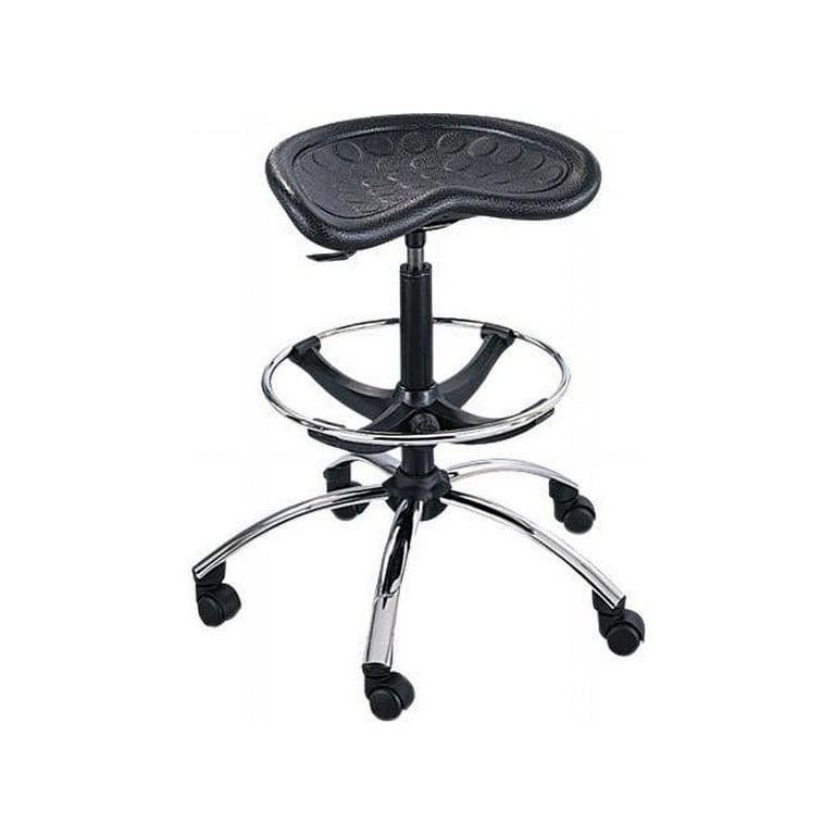 Safco Sitstar Height Adjustable Stool - Polyurethane Seat - Metal Frame - 5-star Base - Black - 1 Each Safco Sitstar Height Adjustable Stool - Polyurethane Seat - Metal Frame - 5-star Base - Black - 1 Each