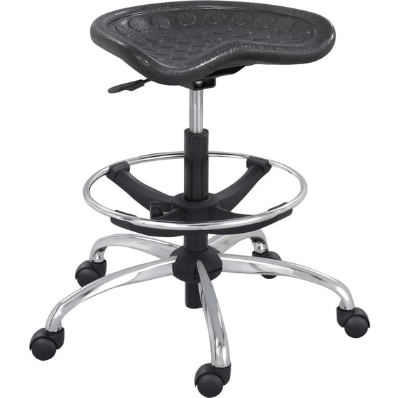 Safco Sit-Star Black Drafting Chair with Chrome Base