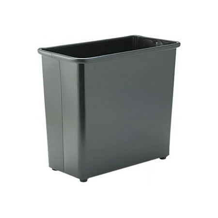 Safco Black Rectangular Wastebasket 27.5 Quart (Set of 3)