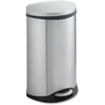 thumbnail image 1 of Safco Ellipse Step On Can Waste Receptacle 12.50 gal Capacity - Elliptical - 17.5" Height x 26.5" Width x 14" Depth - Steel - Stainless Steel, 1 of 3