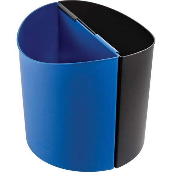 Safco Small Desk-Side Receptacle in Black & Blue