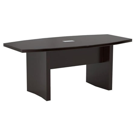 Safco Aberdeen 6' Boat Shaped Conference Table with Slab Base in Mocha